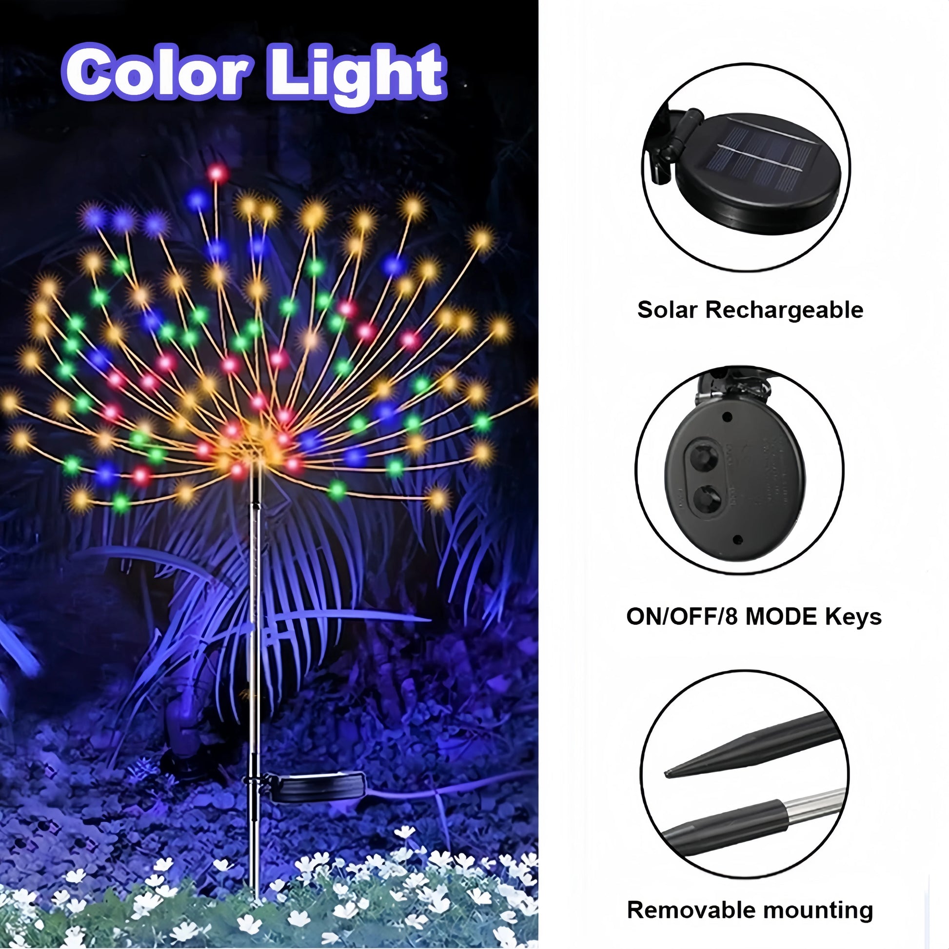 Solar Firework Lights | Outdoor Decor | Festive LED Lighting