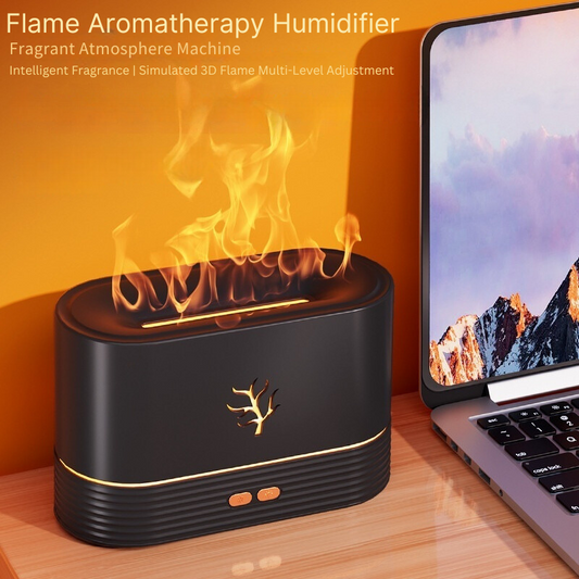 Flame Humidifier Aroma Diffuser | LED Light | USB & Timer