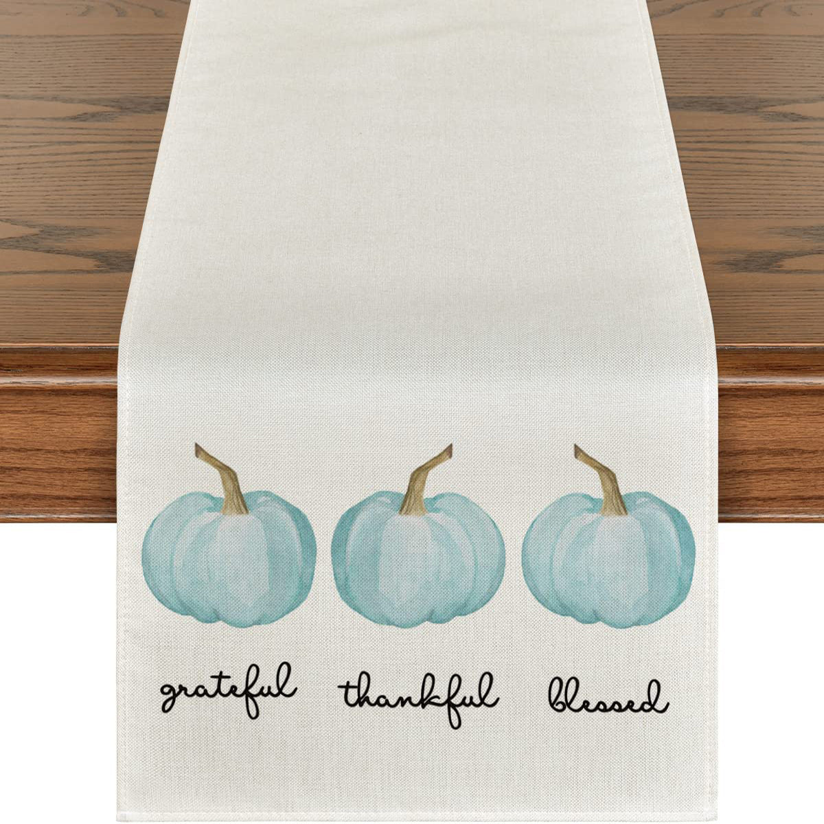 Pumpkin Linen Table Runner | Thanksgiving Decor | Elegant