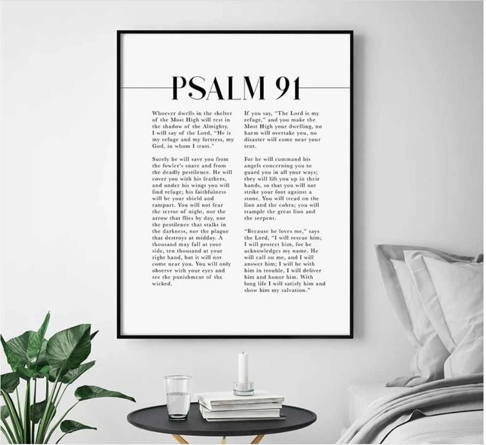 Psalm 91 Scripture Wall Art