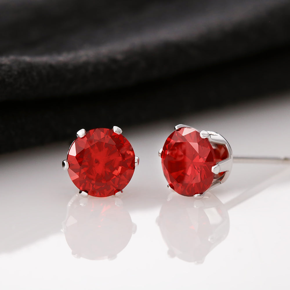 Red Cubic Zirconia Earrings | Elegant & Sparkling Jewelry