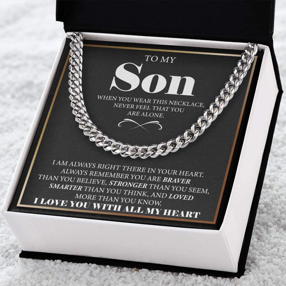 Unwavering Love Cuban Link Chain | Meaningful Gift for Son