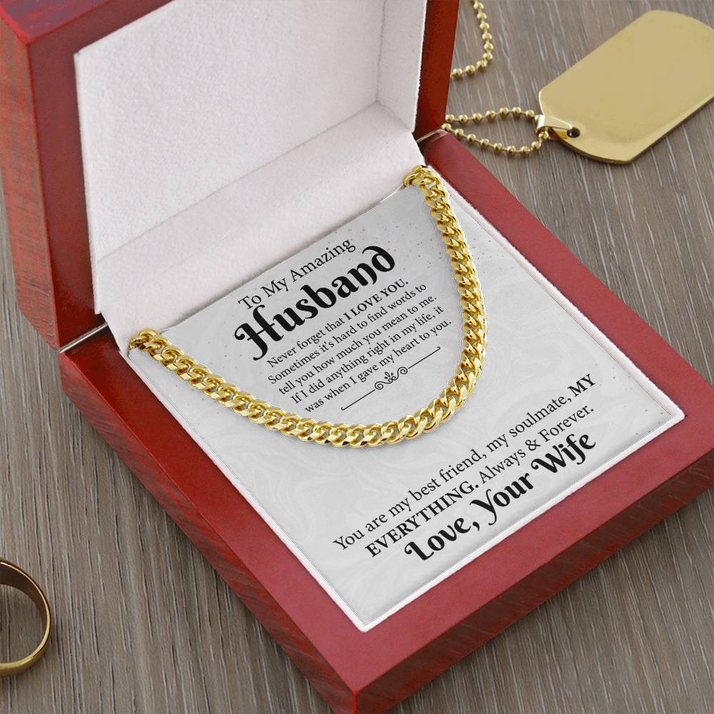 Soulmate Cuban Link Chain | Timeless Gift for Husband