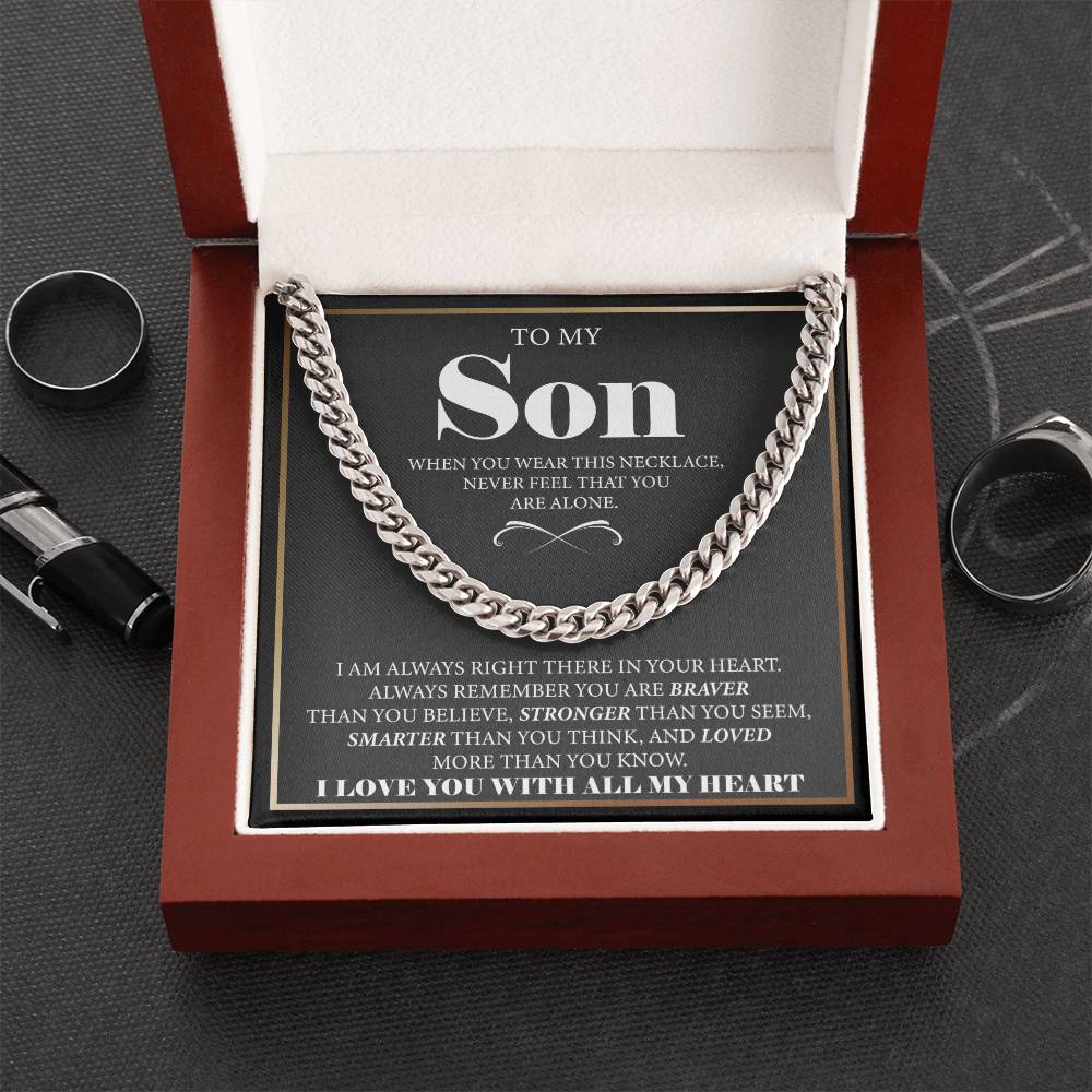 Unwavering Love Cuban Link Chain | Meaningful Gift for Son