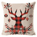 Elk Printing Linen Pillow Cover | Rustic Holiday Decor