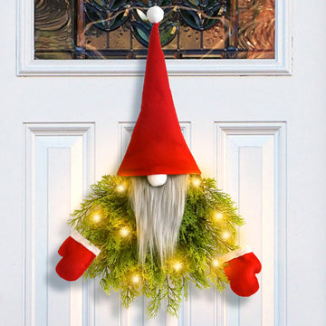 Luminous Faceless Old Man Christmas Wreath