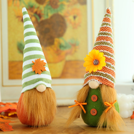 Harvest Festival Gnome Decoration | Orange Accent | Festive Charm