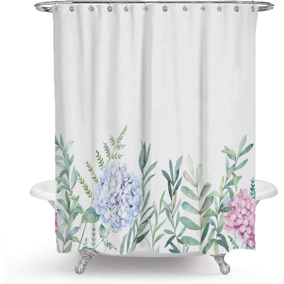 Colorful Floral Shower Curtain | Polyester Decor | Bathroom Elegance