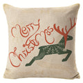 Elk Printing Linen Pillow Cover | Rustic Holiday Decor