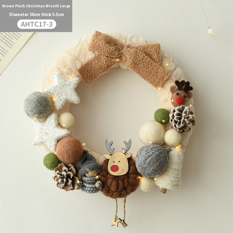 Elk Wool Felt Plush Garland Ornaments | Festive Decor