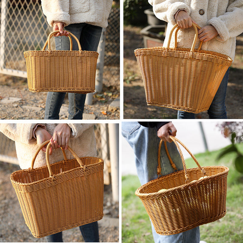 Literary Fan Basket | Plastic Woven | Chic Shopping