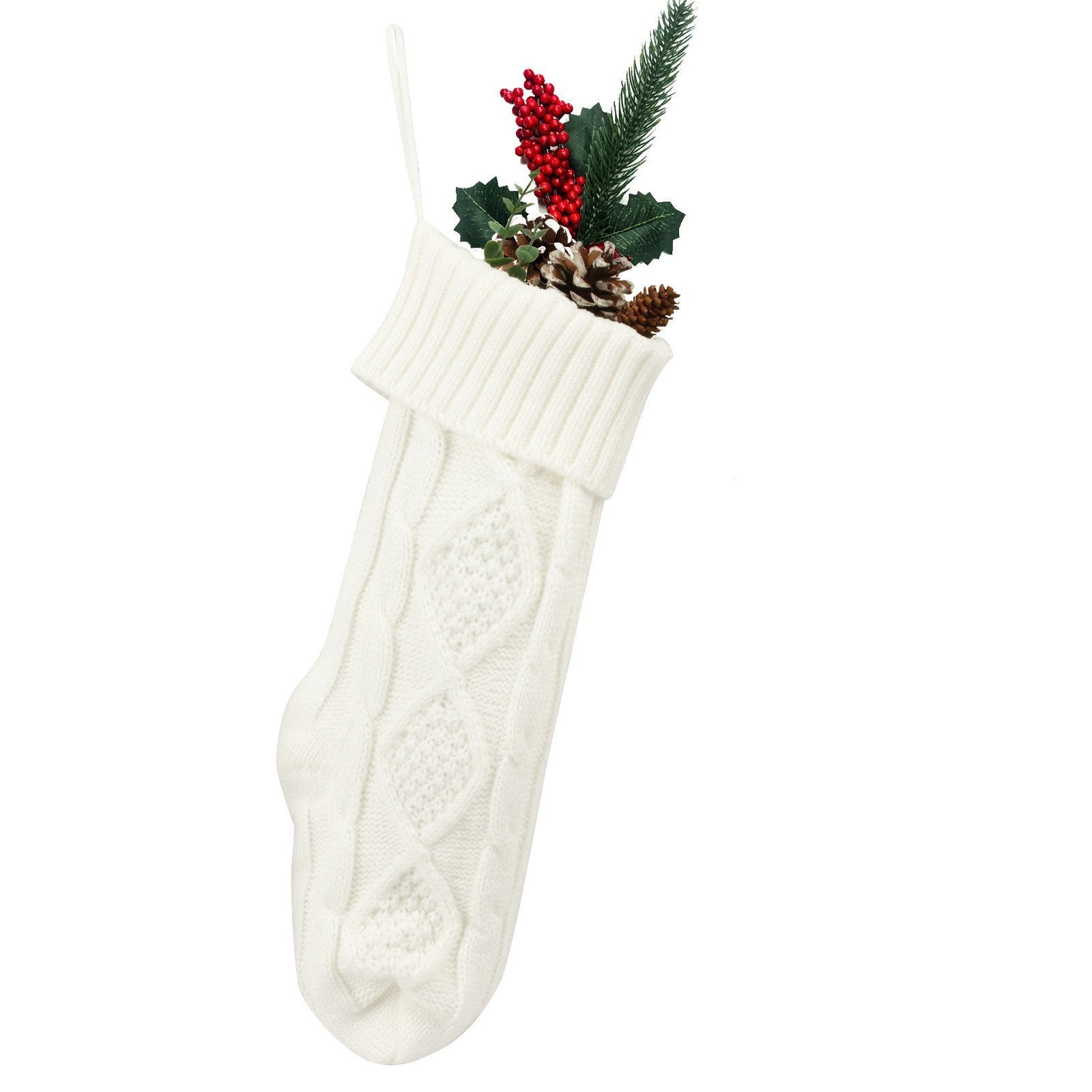 Embroidered Knitted Christmas Stockings | Gift Bag Decor | Holiday Tradition