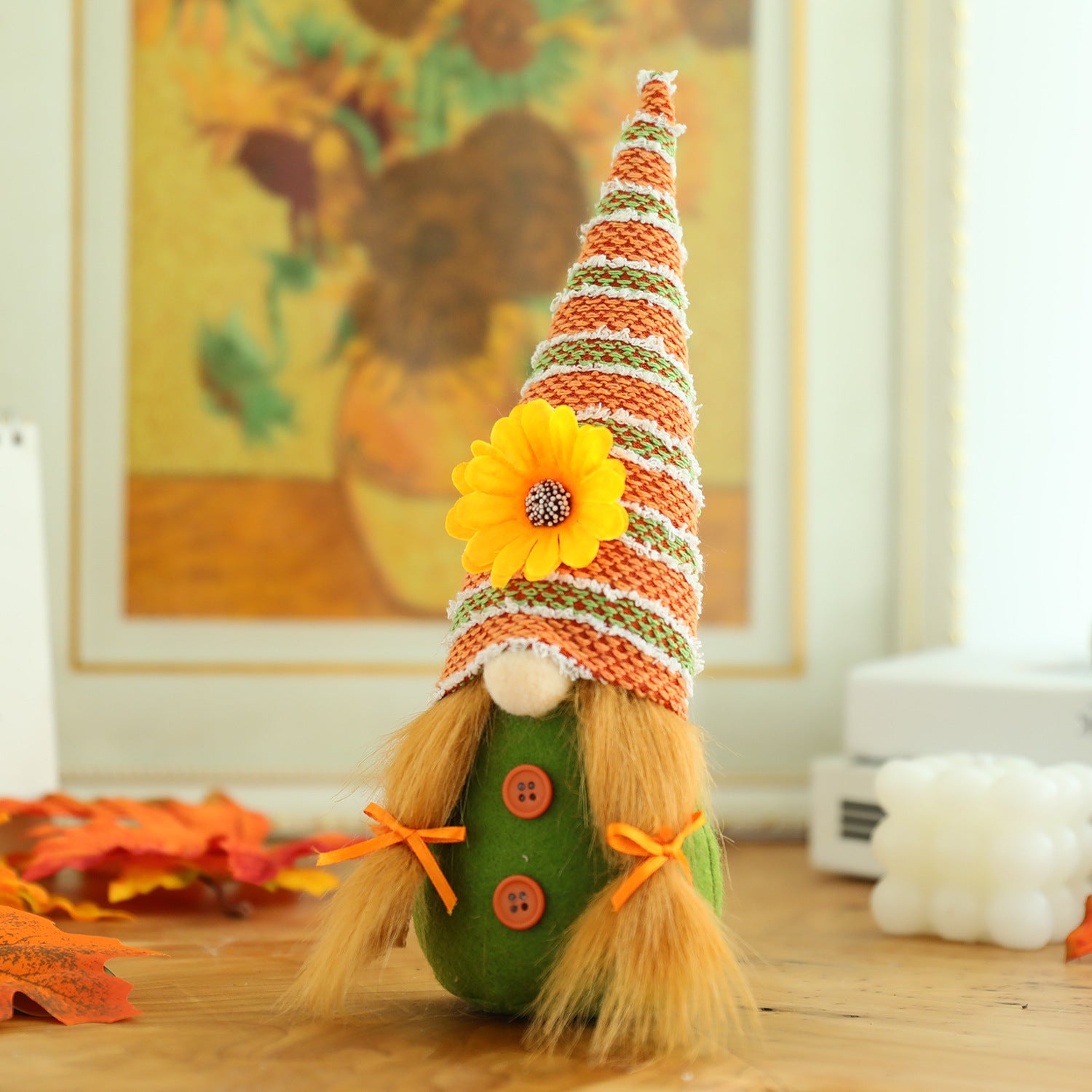 Harvest Festival Gnome Decoration | Orange Accent | Festive Charm