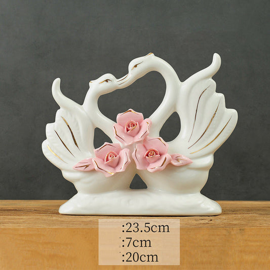 Ceramic Swan Ornaments | Elegant Decor | Timeless Charm