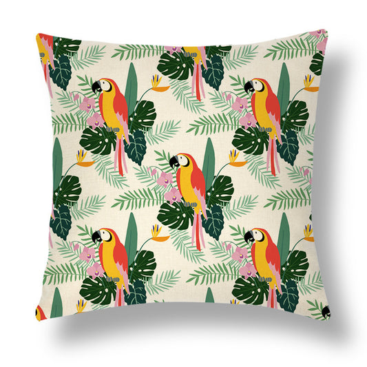 Tropical Series Linen Throw Pillow Case