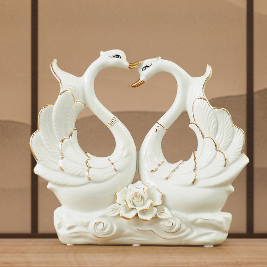 Ceramic Swan Ornaments | Elegant Decor | Timeless Charm