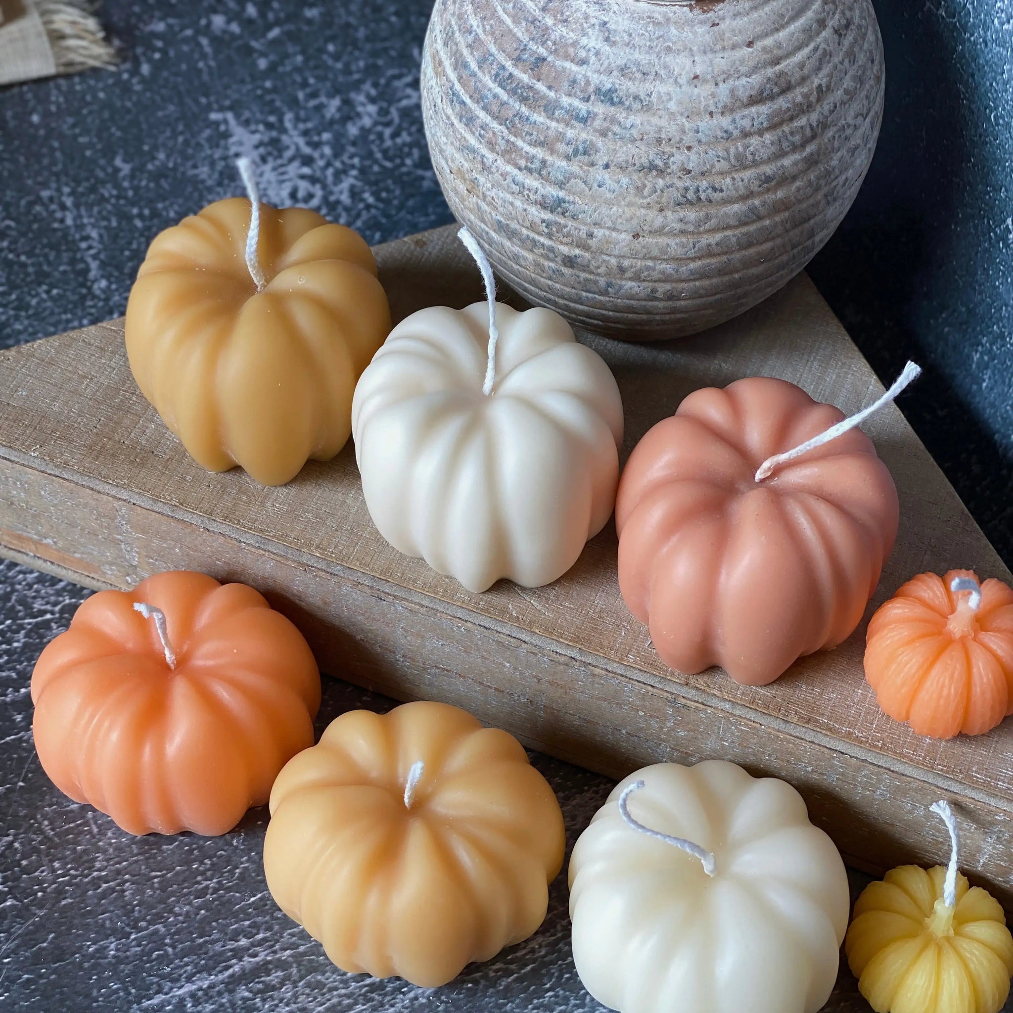 Handmade Pumpkin-Shaped Fall Candles