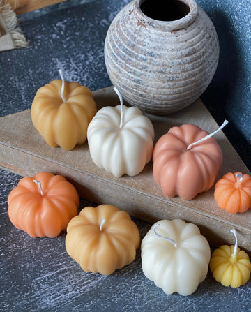 Handmade Pumpkin-Shaped Fall Candles