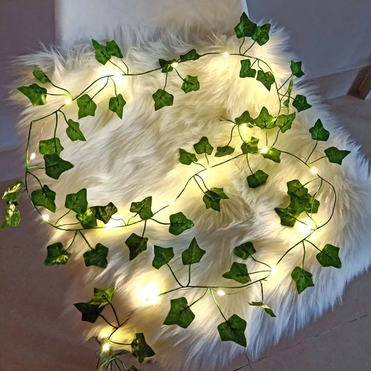 Green Leaf String Lights | Eco-Inspired Decor | Versatile