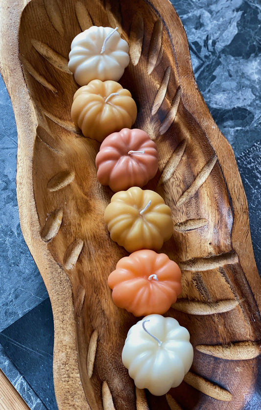 Handmade Pumpkin-Shaped Fall Candles